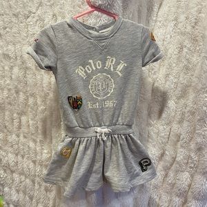 Ralph Lauren polo light heather gray soft toddler jersey dress.